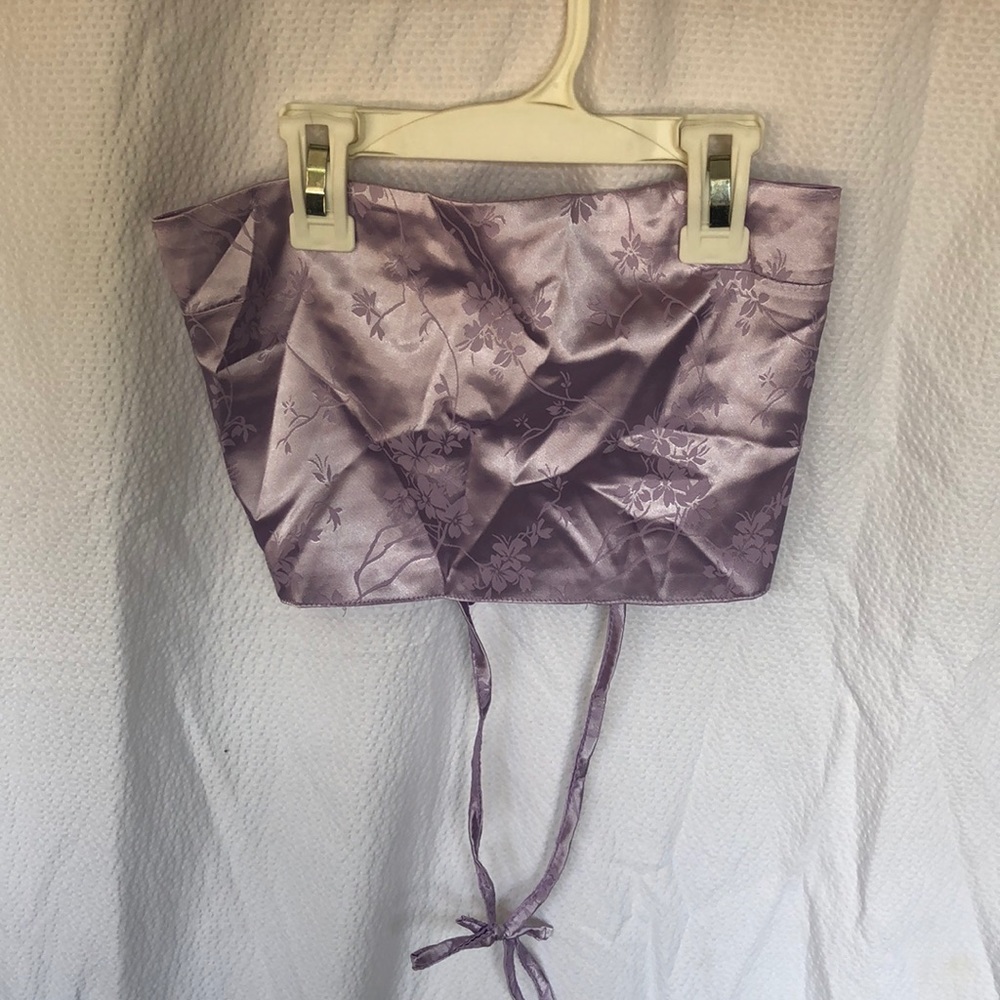 Girls satin back tie tube top